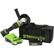 Машина шлифовальная угловая аккумуляторная «Greenworks» GD24AGK4, 3200207UB