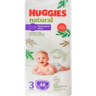 Подгузники-трусики детские Huggies Natural, 6-10 кг, р.3, 48 шт