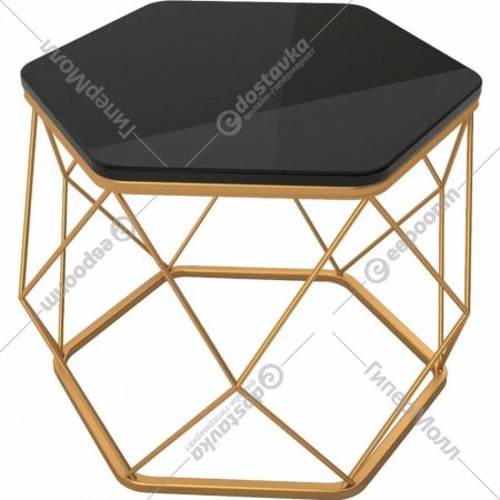 Журнальный столик «Расгар» Арена, черный/золотой, 535х465х415 мм