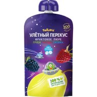Пюре фруктовое Топтышка улетный перекус, из груши, малины и ежевики с ананасовым соком, 200 г