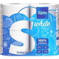 Бумага туалетная «Sipto» Standart White белая, 2 слойная, 4 рулона