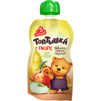

Пюре"ТОПТЫШКА"(яблок, груша, персик)90Г
