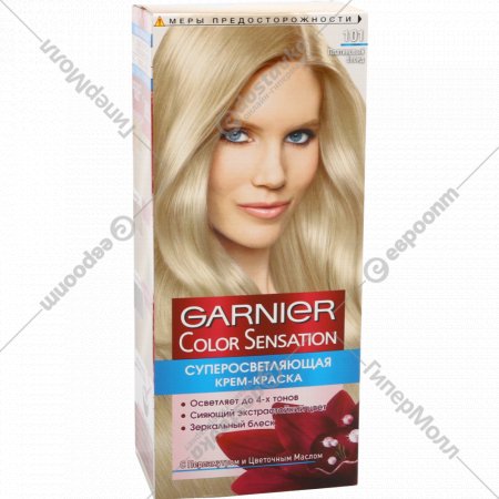 Крем-краска для волос «Garnier» Color Sensation, тон 101, серебристый блонд