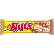 Шоколадный батончик Nuts латте и цельный фундук, 60 г