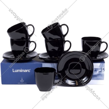 Набор чашек «Luminarc» Carine Black, P4672, 12 предметов 220 мл