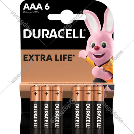 Комплект батареек «Duracell» ААА, BL6, 6 шт