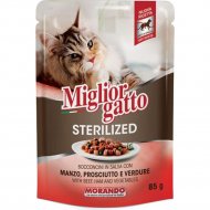 Корм для кошек «Morando» Miglior Gatto Sterilized Beef, Ham and Vegetable, 85 г