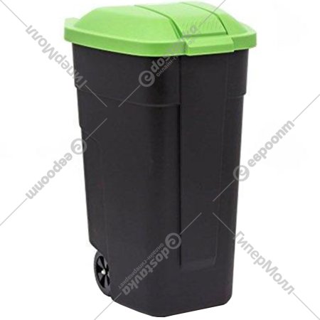 Контейнер для мусора «Curver» Refuse Bin, 214125, черный/зеленый, 110 л