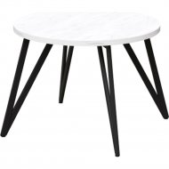 Обеденный стол «Millwood» Женева, ЛДСП дуб белый крафт/черный, 100х100х75 см