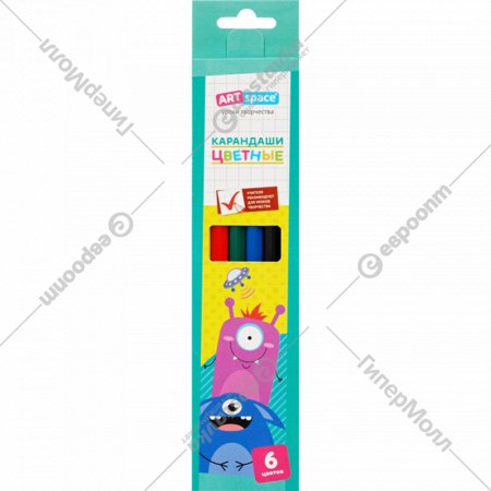 Набор цветных карандашей «ArtSpase» Монстрики, CP_41029, 6 цветов