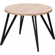 Обеденный стол «Millwood» Женева 18 мм, ЛДСП дуб табачный крафт/черный, 100х100х75 см