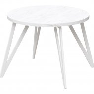 Обеденный стол «Millwood» Женева, ЛДСП дуб белый крафт/белый, 110х110х75 см