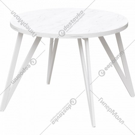 Обеденный стол «Millwood» Женева, ЛДСП дуб белый крафт/белый, 110х110х75 см