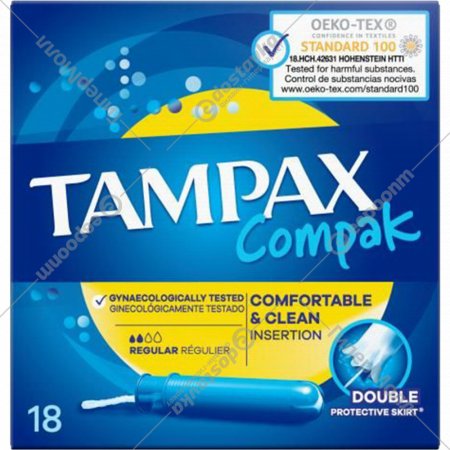 Тампоны гигиенические «Tampax» Compak Regular, с аппликатором, 18 шт