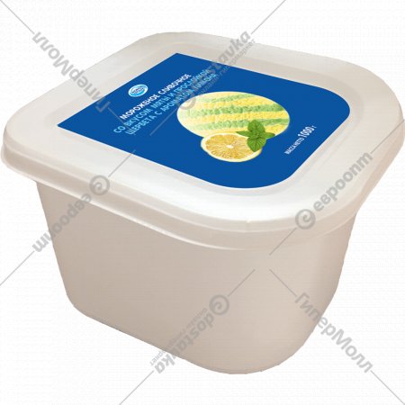Мороженое «Морозпродукт» сливочное, мята-лимон, прослойка щербета, 1 кг