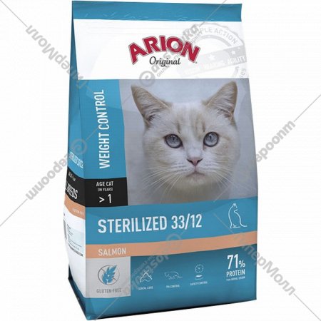 Корм для кошек «Arion» Original Sterilized, лосось, 7.5 кг