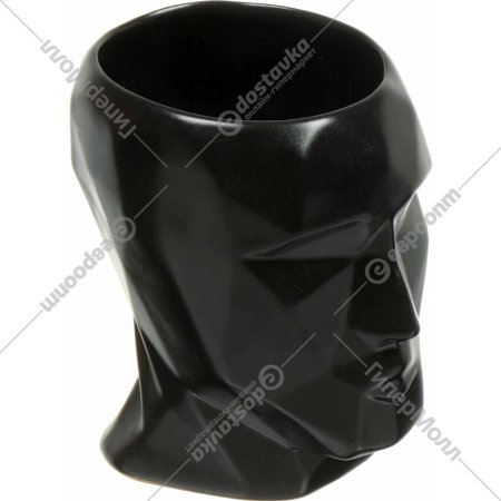 Кашпо «Голова кай» керамическое, 3471, черный, 10.5х14 см