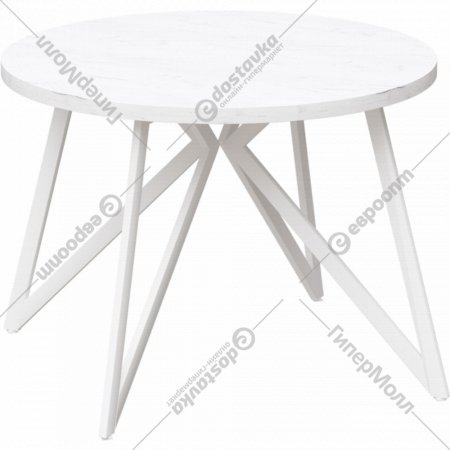 Обеденный стол «Millwood» Женева 18 мм, ЛДСП дуб белый крафт/белый, 120х120х75 см