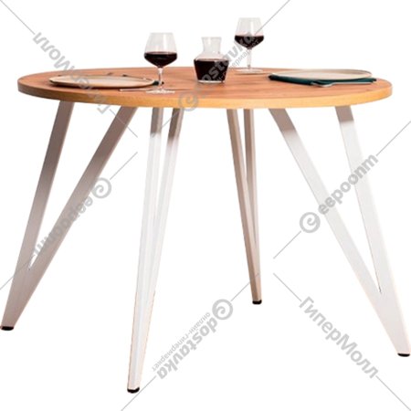 Обеденный стол «Millwood» Женева 18 мм, ЛДСП дуб золотой крафт/белый, 120х120х75 см