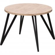 Обеденный стол «Millwood» Женева 18 мм, ЛДСП дуб табачный крафт/черный, 120х120х75 см