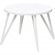 Обеденный стол «Millwood» Женева, ЛДСП дуб белый крафт/белый, 90х90х75 см