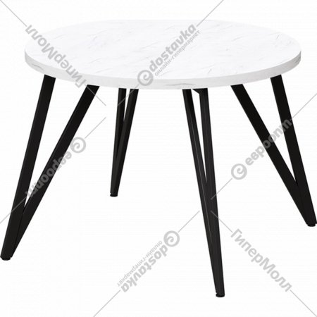 Обеденный стол «Millwood» Женева, ЛДСП дуб белый крафт/черный, 90х90х75 см