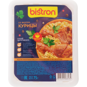 Из­де­лия ма­ка­рон­ные быст­ро­го при­го­тов­ле­ния «Bistron» курица, 75 г