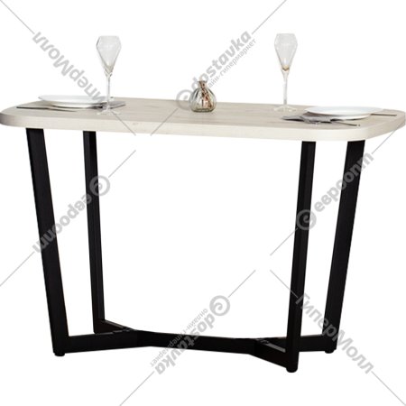 Обеденный стол «Millwood» Мюнхен, ЛДСП сосна пасадена/черный, 180х90х75 см