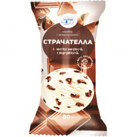 Мо­ро­же­ное «УП Мин­ский хла­до­ком­би­нат №2» стра­ча­тел­ла с шо­ко­лад­ной струж­кой, 15%, 80 г
