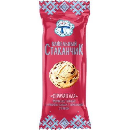 Мороженое УП Минский хладокомбинат №2 Страчателла пломбир с шоколадной стружкой, 15%, 80 г
