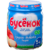 

Пюре "БУСЁНОК" (груша-яблоко) 100г