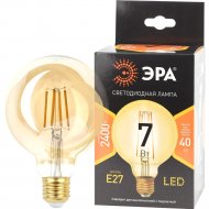 Лампа «ЭРА» F-LED-7 Ват-G95-2400K-E27, F-LED G95-7W-824-E27 gold, Б0047662, золотистый теплый свет