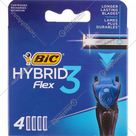 Кассеты «Bic» Flex3 Hybrid, 4 шт