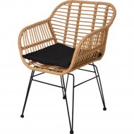 Кресло садовое «Koopman» с имитацией ротанга, с подушкой, X67000020, 57х62х81 см