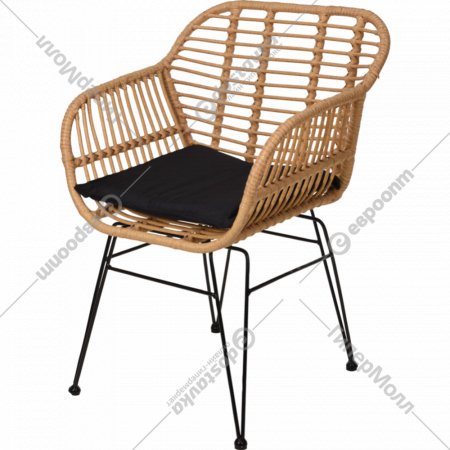 Кресло садовое «Koopman» с имитацией ротанга, с подушкой, X67000020, 57х62х81 см