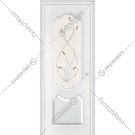 Дверь «Портадом» Орхидея, ДО Белоснежный/Матовое, 200х90 см
