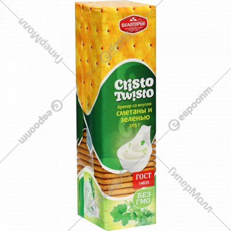Крекер «Кристо-Твисто» со вкусом сметаны и зеленью, 205 г