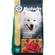 Корм для собак «MELWIN» для взрослых, говядина, томат и шпинат, 10 кг