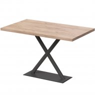 Обеденный стол «Millwood» Харлей, ЛДСП дуб табачный крафт/черный, 120х70х75 см