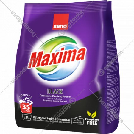 Стиральный порошок «Sano» Maxima Black, для темных тканей, 1.25 кг