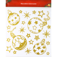 

Наклейки"СНЕЖИНКА"(BCC001120)бел/зол.шар