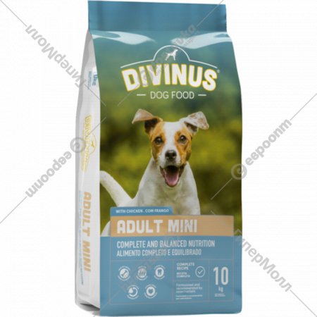Корм для собак «Divinus» Adult Mini, курица, 10 кг