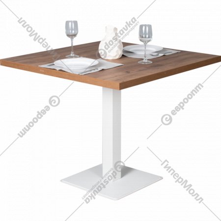 Обеденный стол «Millwood» Хельсинки, ЛДСП дуб золотой крафт/белый, 90х90х75 см