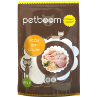 

Корм д/кошек "PETBOOM" (пт/рис,уп) 0.4кг