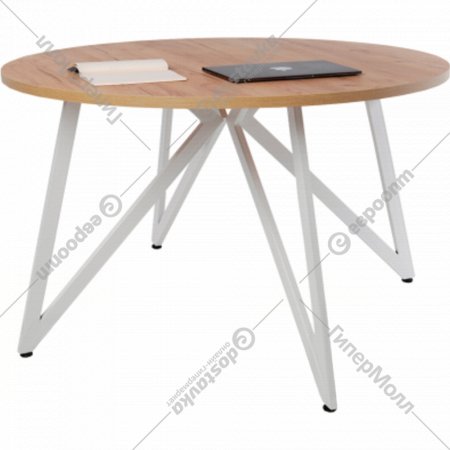 Обеденный стол «Millwood» Женева 18 мм, ЛДСП дуб золотой крафт/белый, 110х110х75 см
