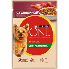 Корм для собак «Purina One» Мини, го­вя­ди­на и кар­то­фель, 85 г