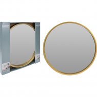Зеркало настенное «GreenDeco» круглое, деревянная рама, C37008350, золотой, 30 см