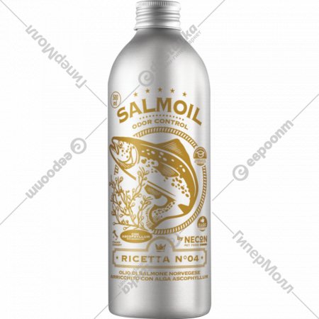 Добавка для животных «Necon» Salmoil Ricetta 4, лососевое масло, для борьбы с неприятным запахом из ротовой полости, 250 мл