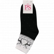 Носки женские «Premier Socks» черно-белый/олени