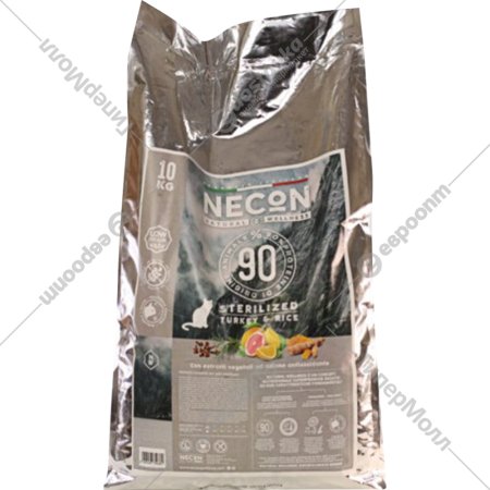 Корм для кошек «Necon» для стерилизованных кошек, индейка и рис, 10 кг